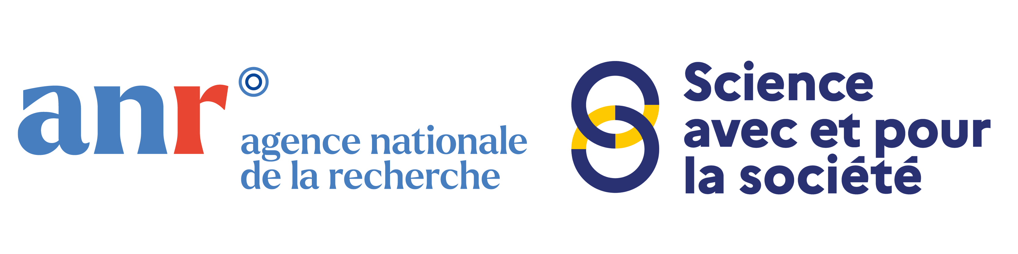 Logo de l'Agence Nationale de la Recherche (ANR) et du dispositif Sciences Avec et Pour la Société (SAPS)
